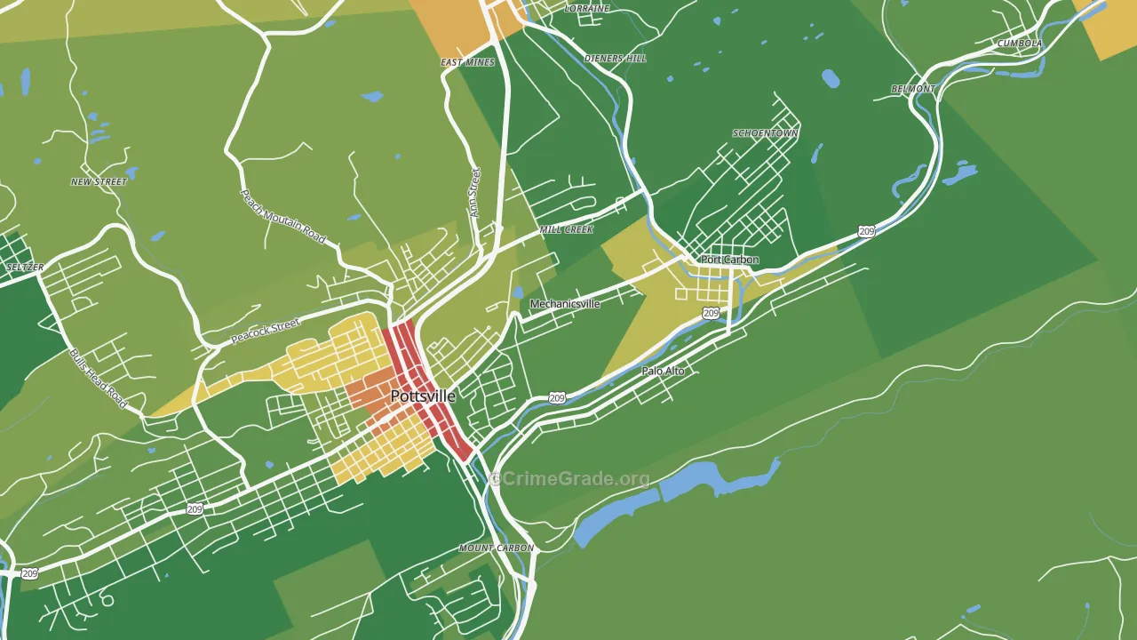 Mechanicsville, PA Map of Arson Rates