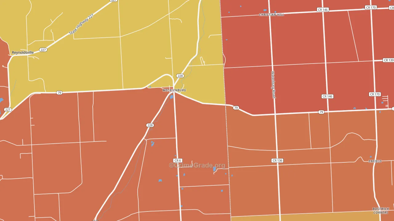 Mecklenburg, NY Map of Arson Rates