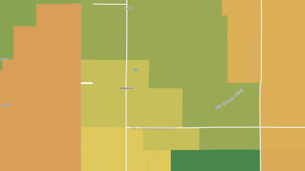 Medaryville, IN Map of Arson Rates