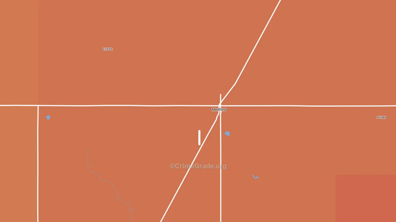 Medford, OK Map of Arson Rates