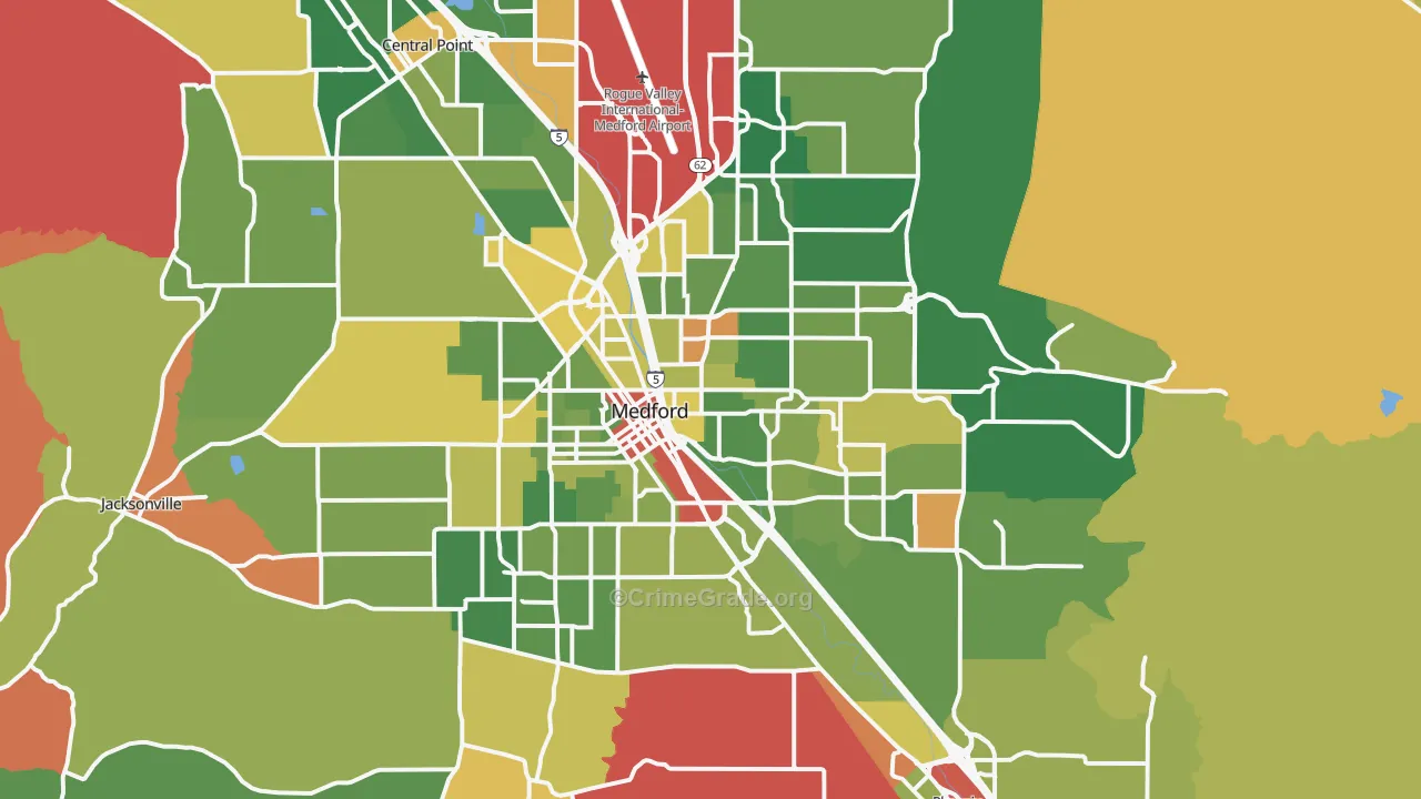 Medford, OR Map of Arson Rates