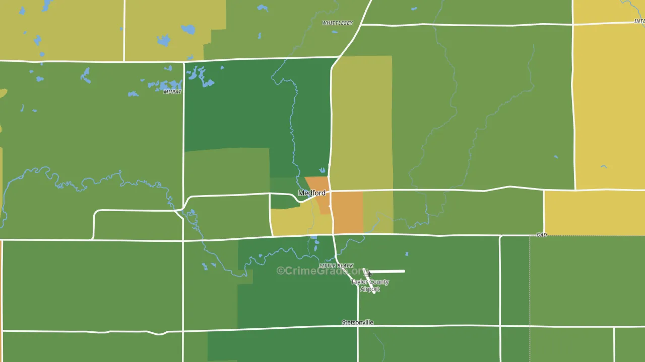 Medford, WI Map of Arson Rates