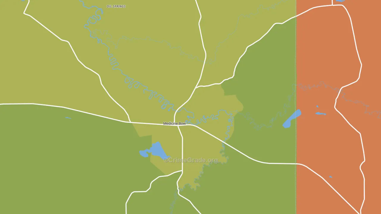 Medicine Bow, WY Map of Arson Rates