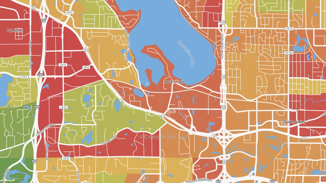 Medicine Lake, MN Map of Arson Rates