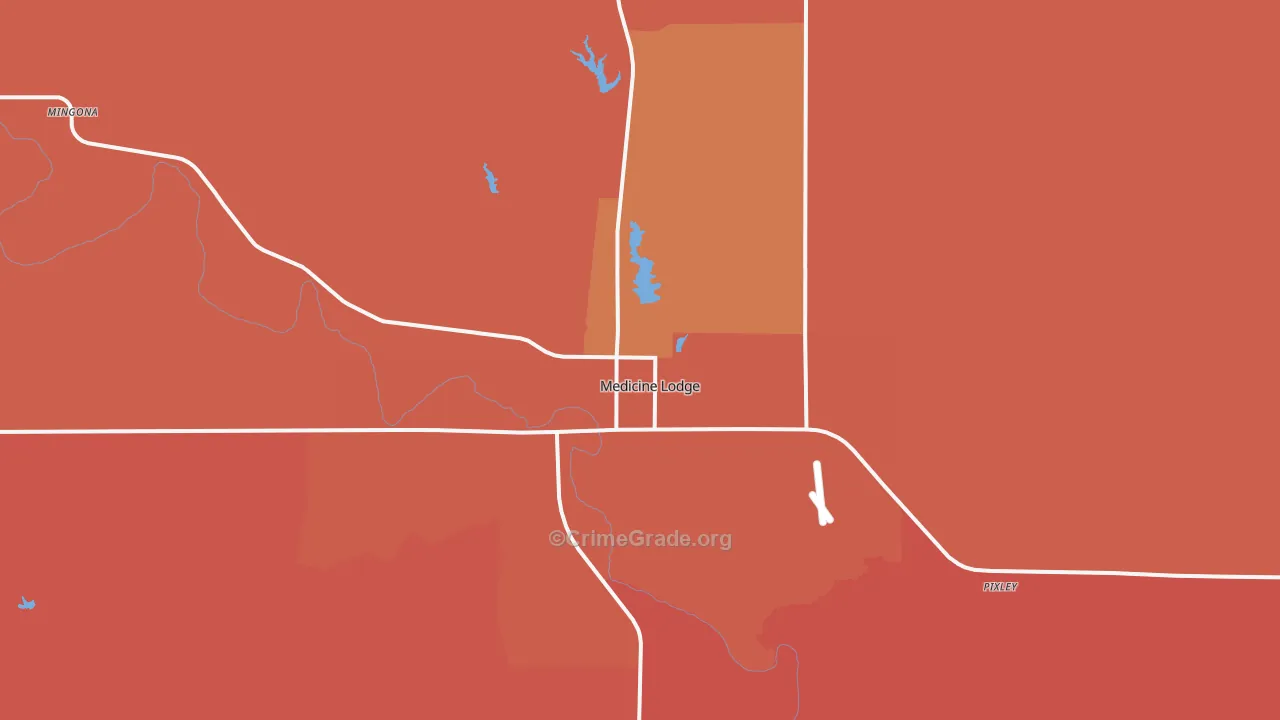 Medicine Lodge, KS Map of Arson Rates