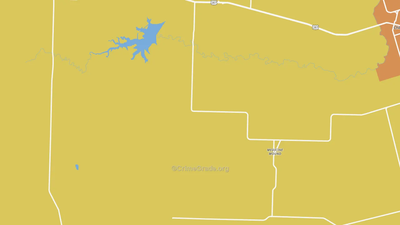Medicine Mound, TX Map of Arson Rates