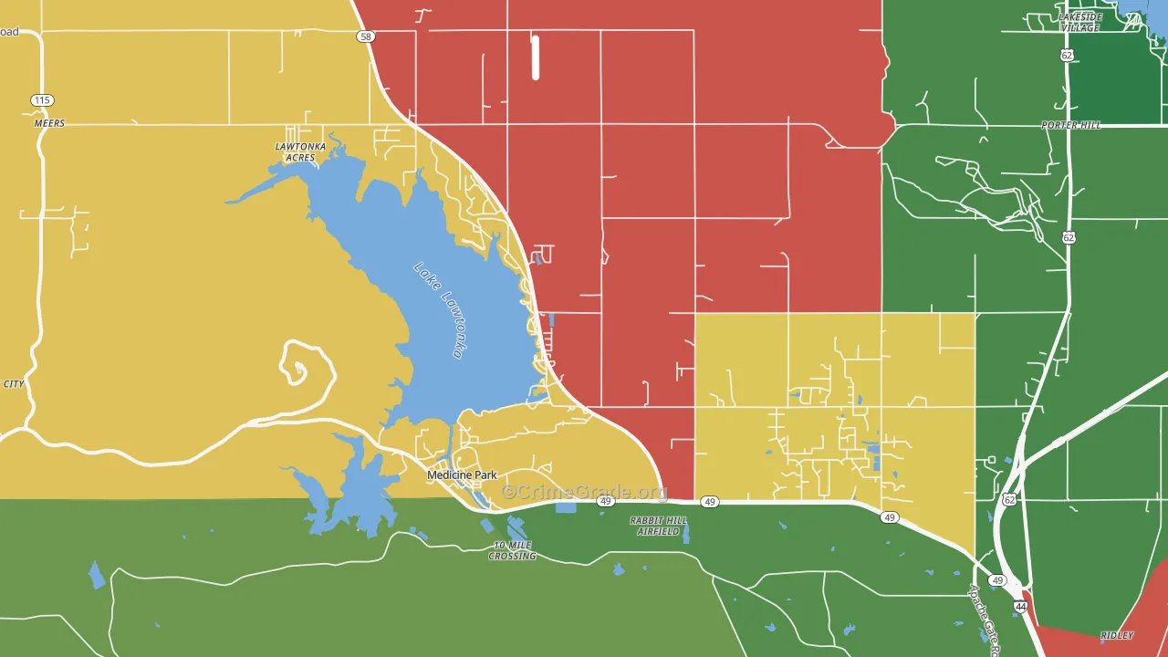 Medicine Park, OK Map of Arson Rates