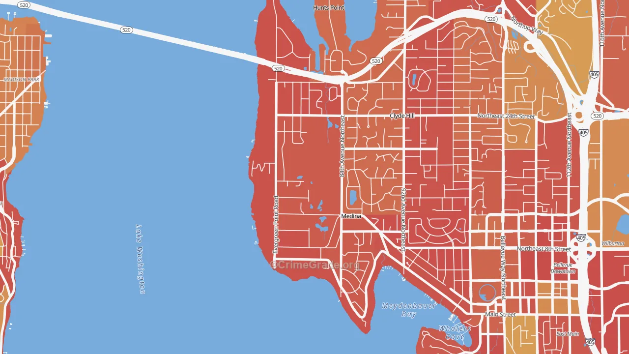 Medina, WA Map of Arson Rates