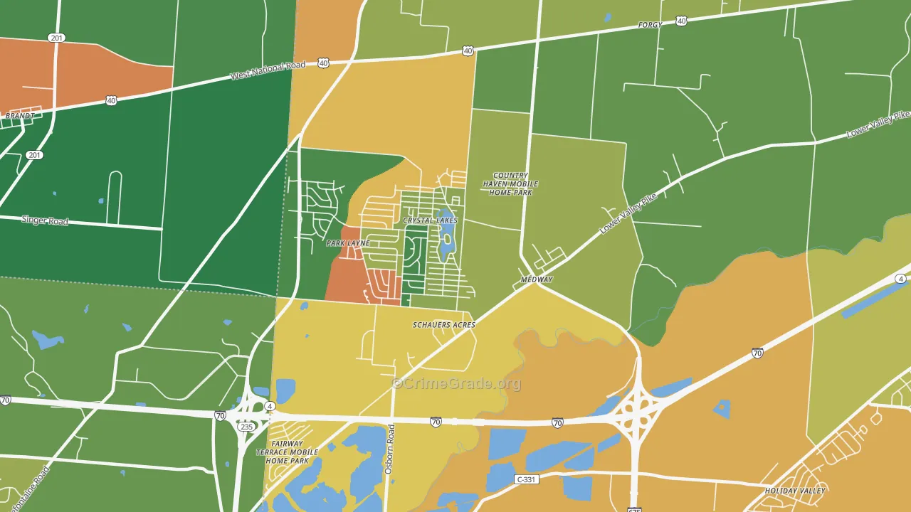 Medway, OH Map of Arson Rates