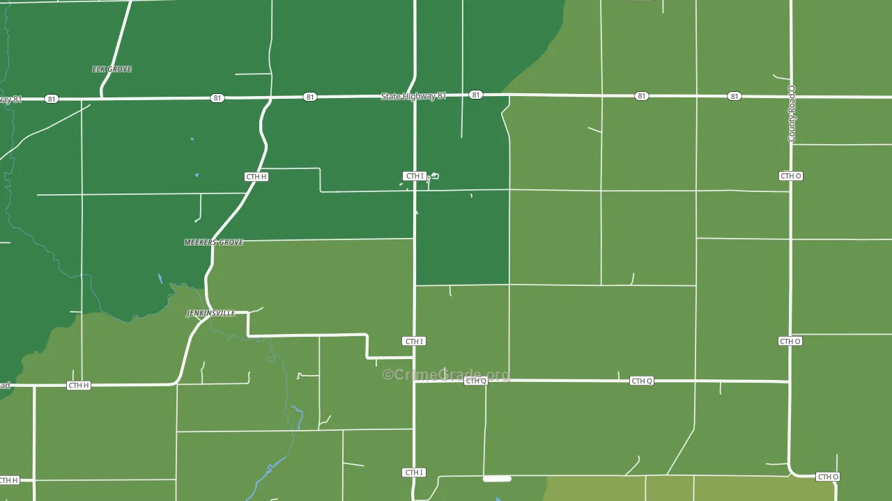 Meekers Grove, WI Map of Arson Rates