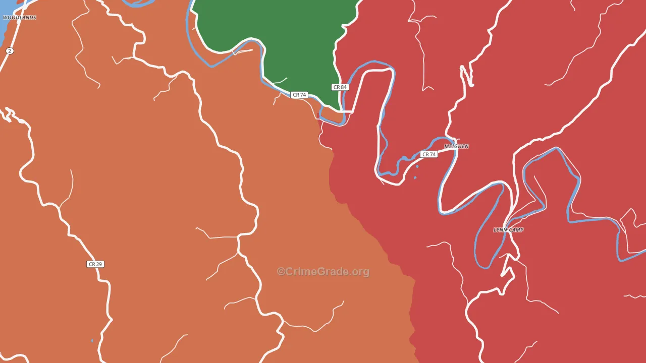 Meighen, WV Map of Arson Rates