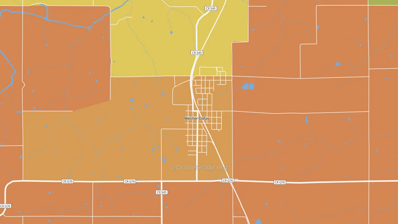 Melcher-Dallas, IA Map of Arson Rates