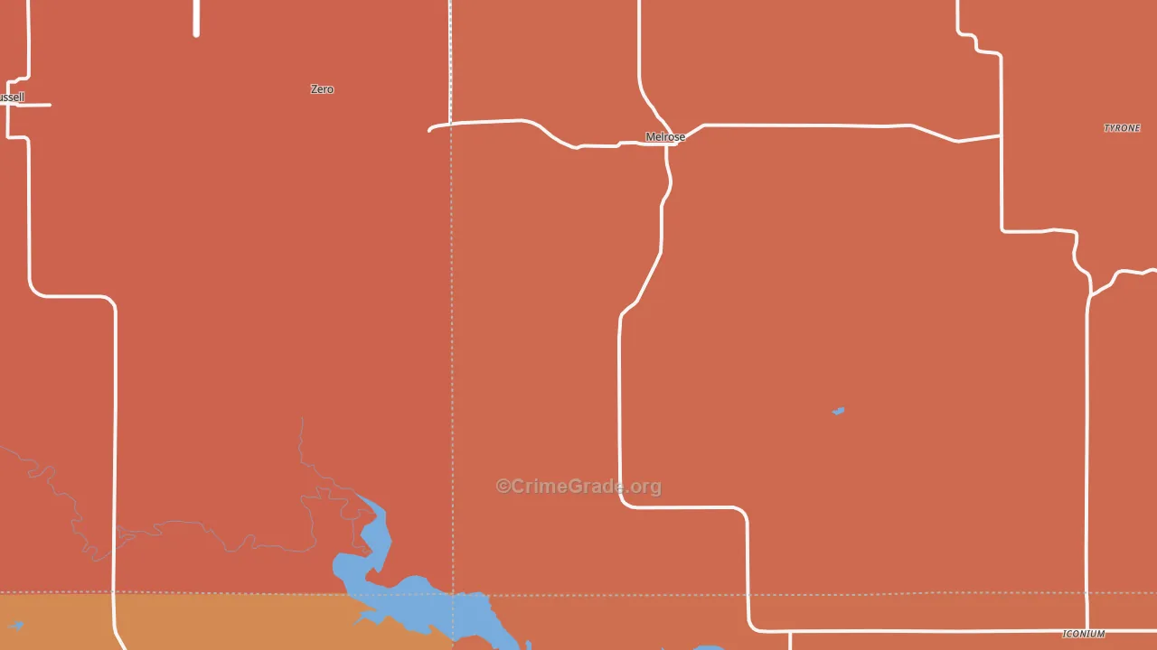 Melrose, IA Map of Arson Rates