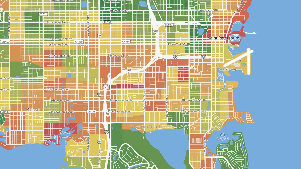 Melrose Mercy, St. Petersburg, FL Map of Arson Rates