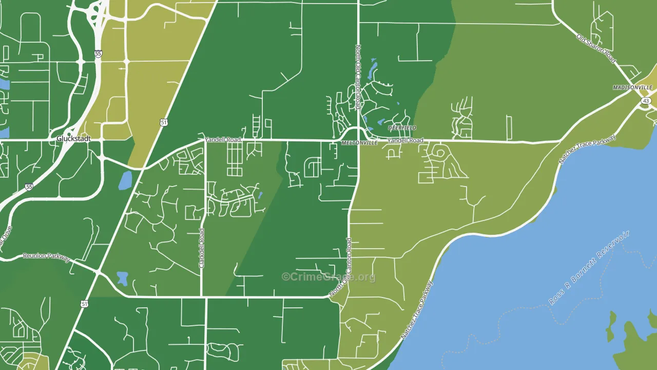 Meltonville, MS Map of Arson Rates