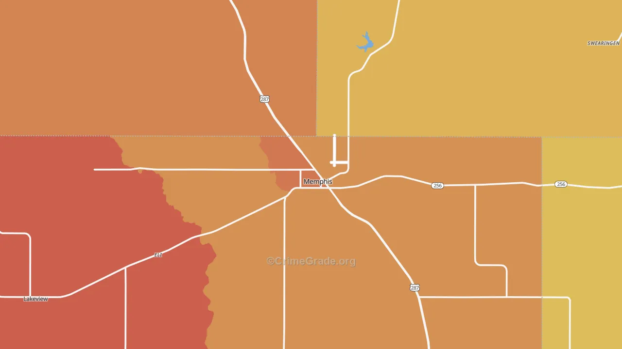 Memphis, TX Map of Arson Rates