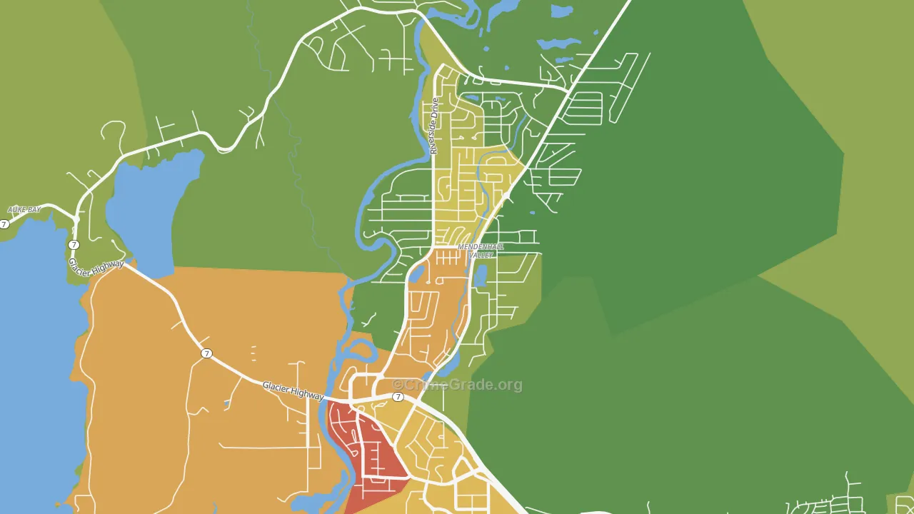 Mendenhall Valley, Juneau, AK Map of Arson Rates