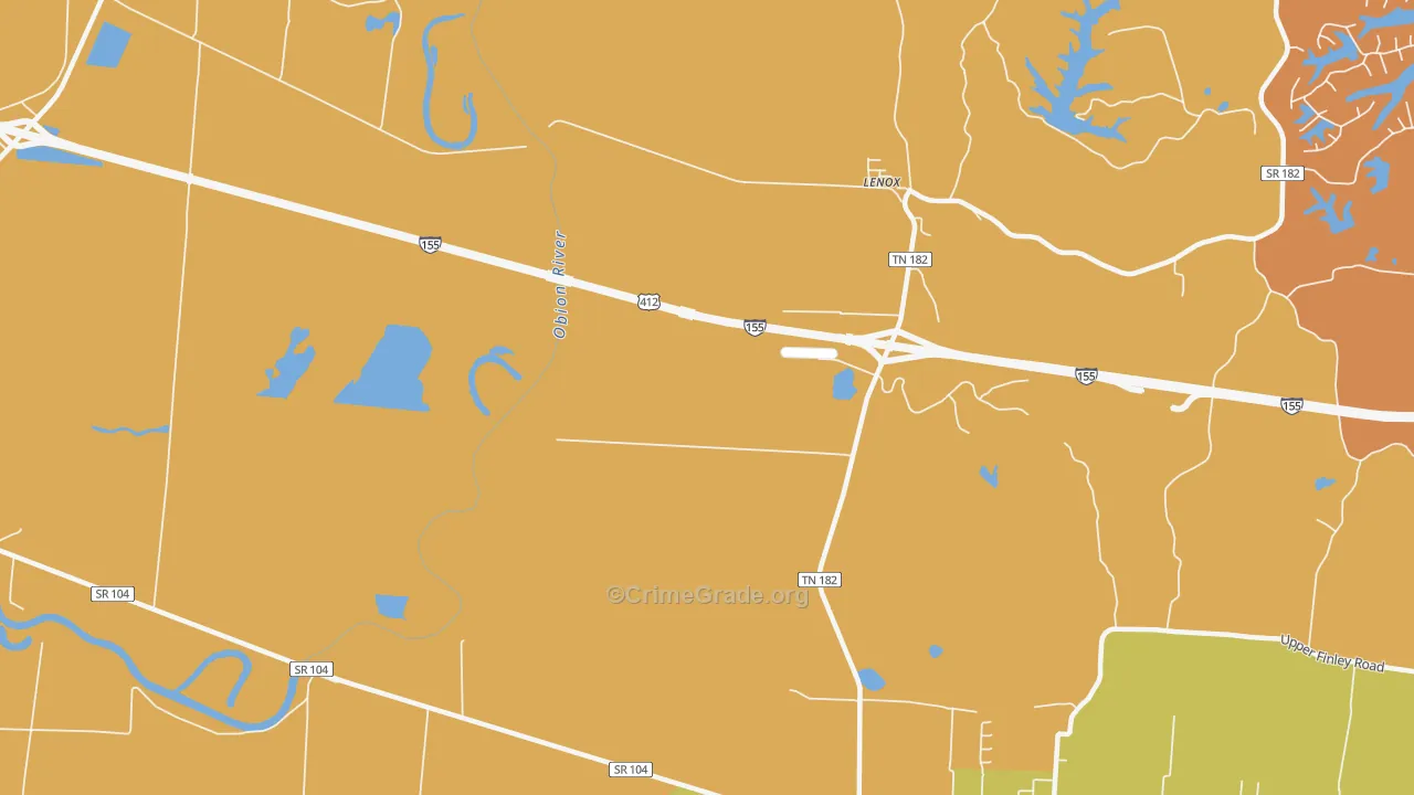 Mengelwood, TN Map of Arson Rates