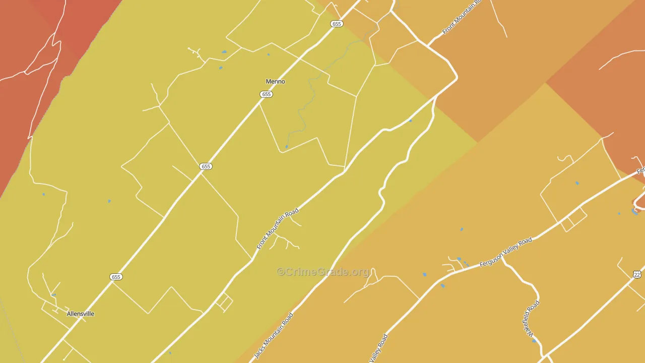 Menno, PA Map of Arson Rates