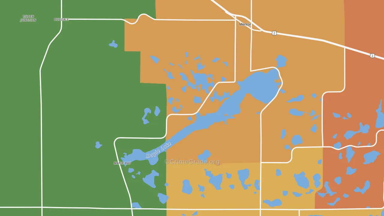 Mentor, MN Map of Arson Rates