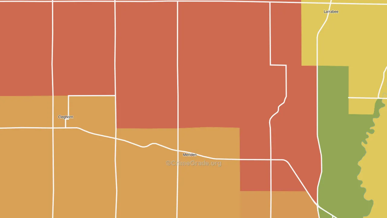 Meriden, IA Map of Arson Rates