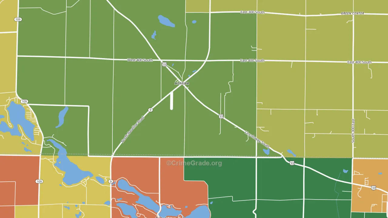 Merriam, IN Map of Arson Rates