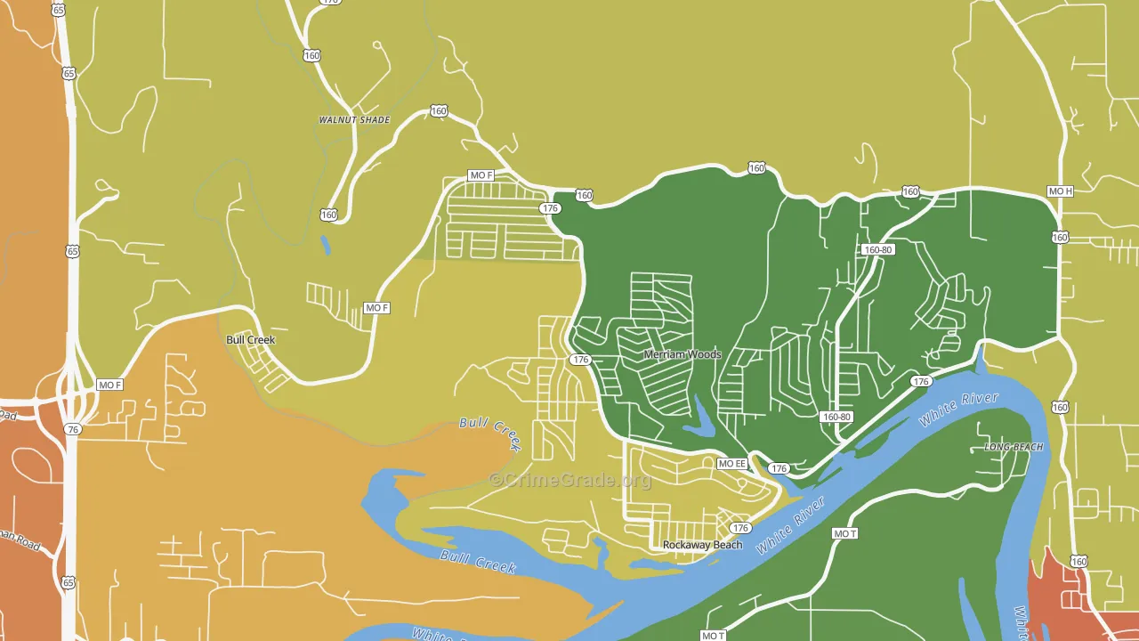Merriam Woods, MO Map of Arson Rates