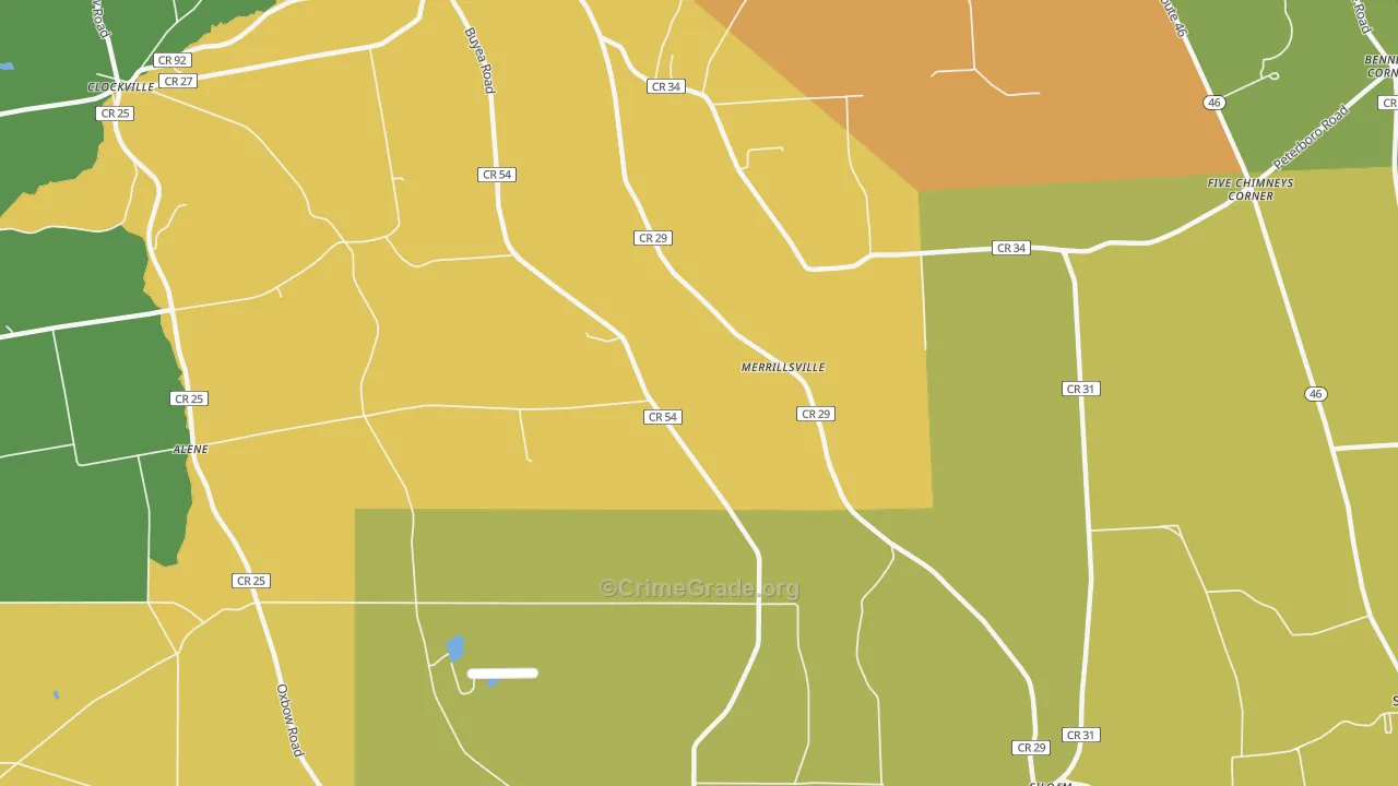 Merrillsville, NY Map of Arson Rates