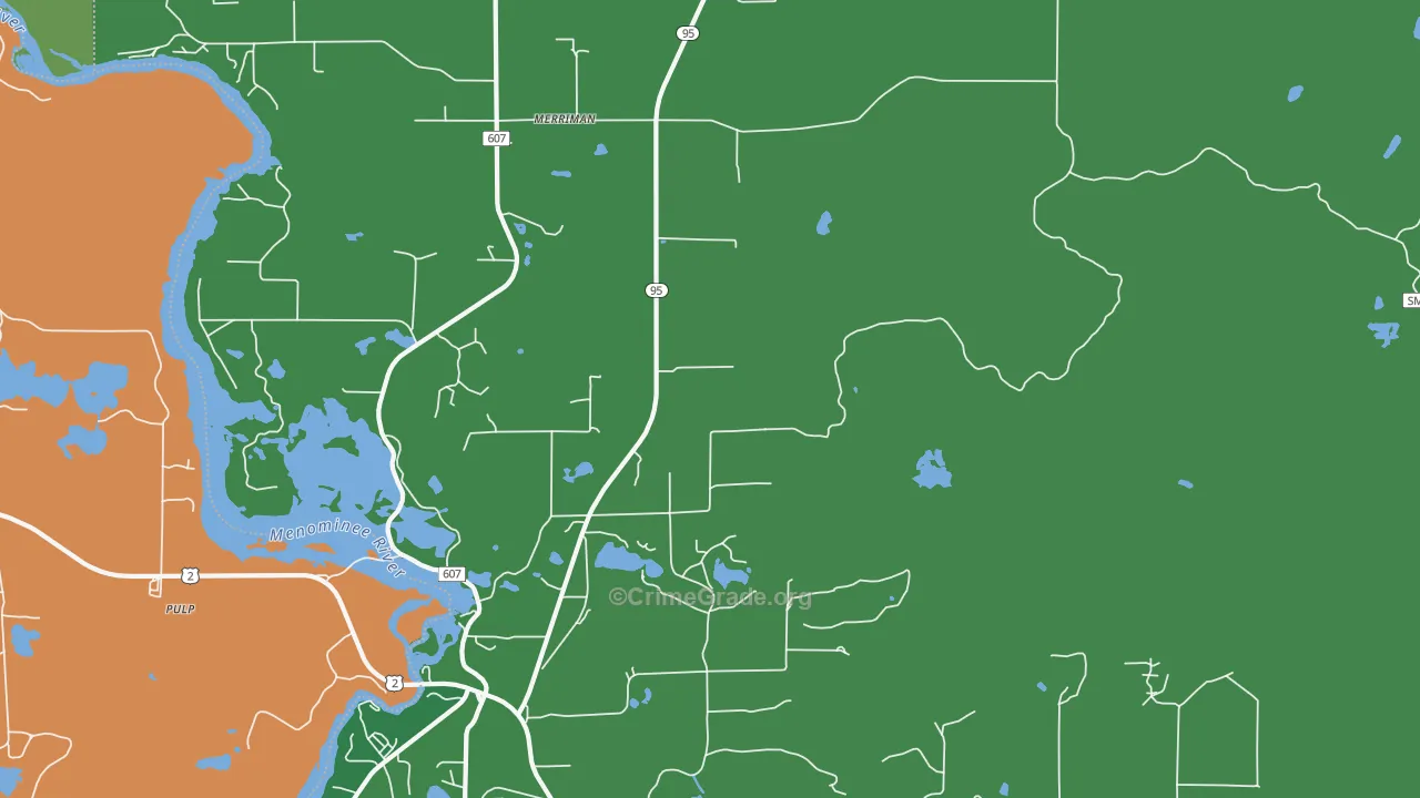Merriman, MI Map of Arson Rates