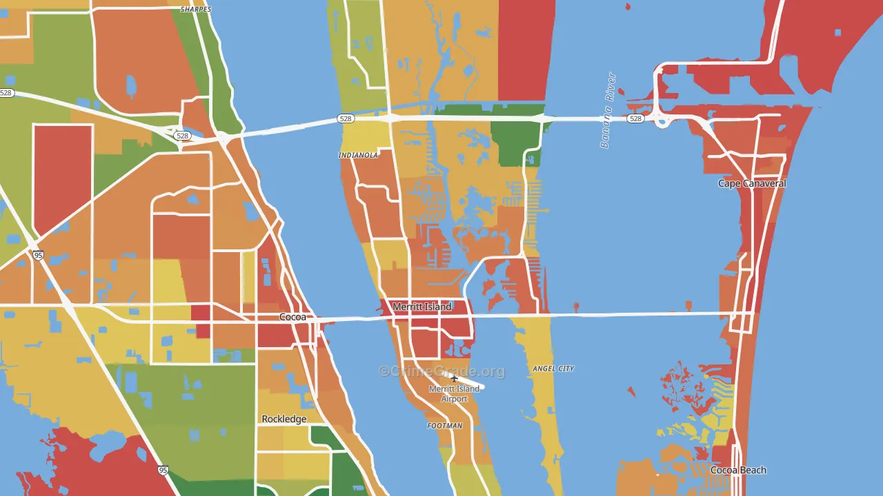 Merritt Island, FL Map of Arson Rates