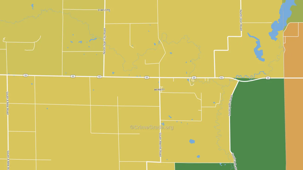 Merritt, MI Map of Arson Rates