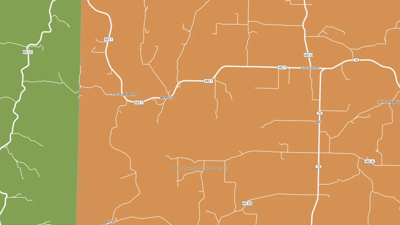 Merritt, MO Map of Arson Rates