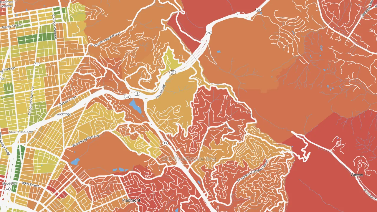 Merriwood, Oakland, CA Map of Arson Rates