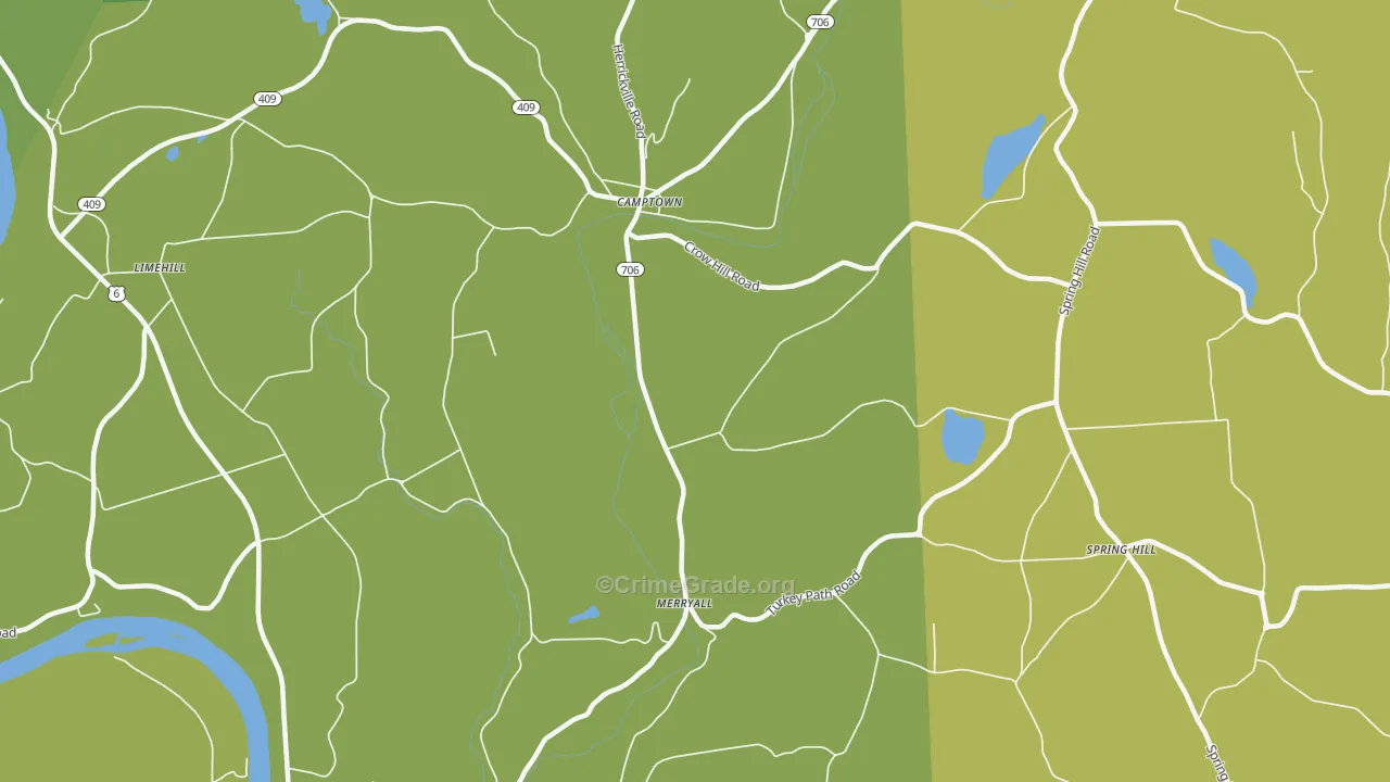 Merryall, PA Map of Arson Rates