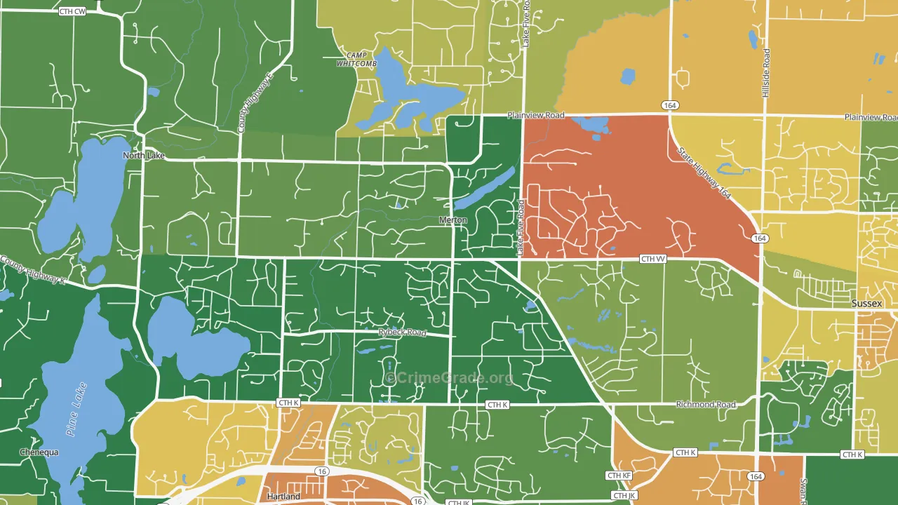 Merton, WI Map of Arson Rates