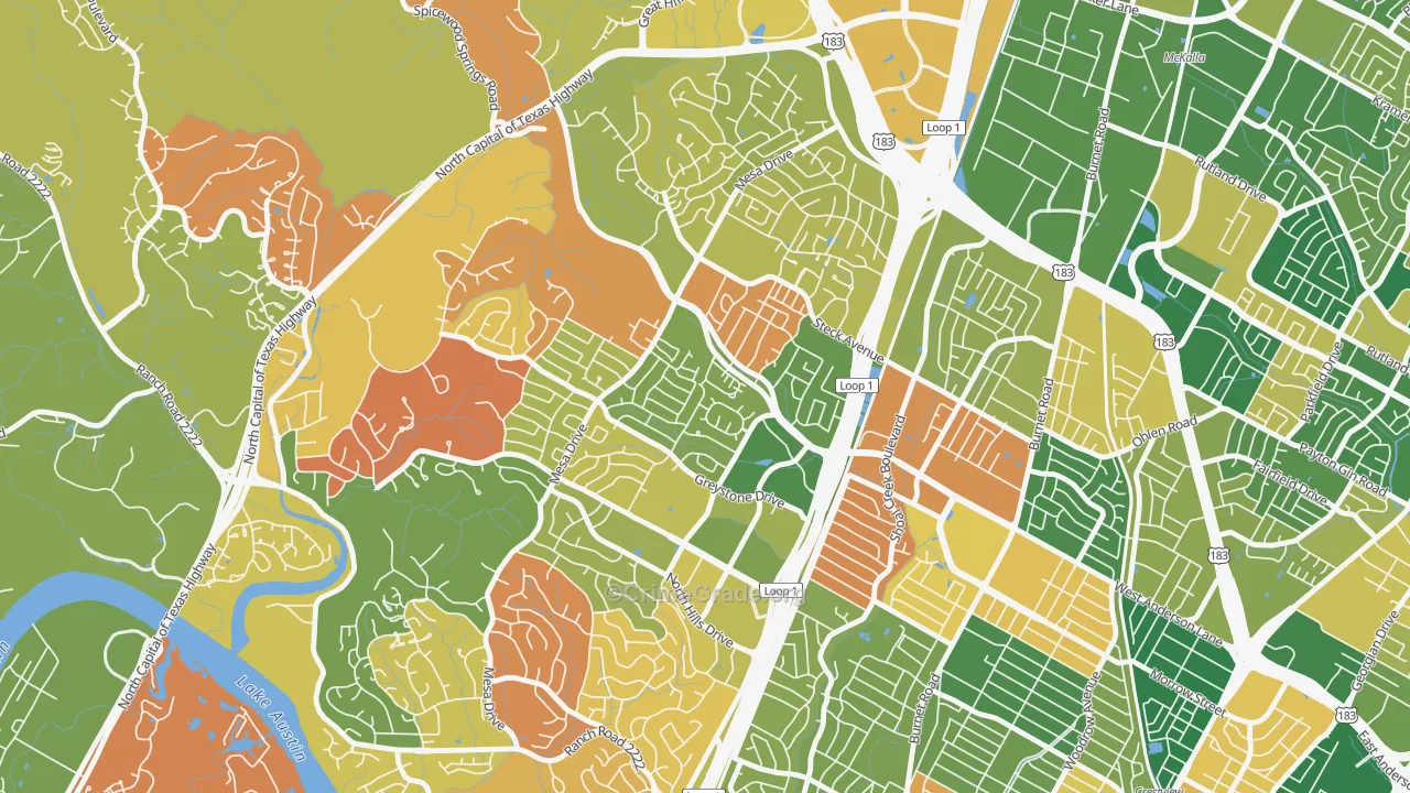 Mesa Forest, Austin, TX Map of Arson Rates