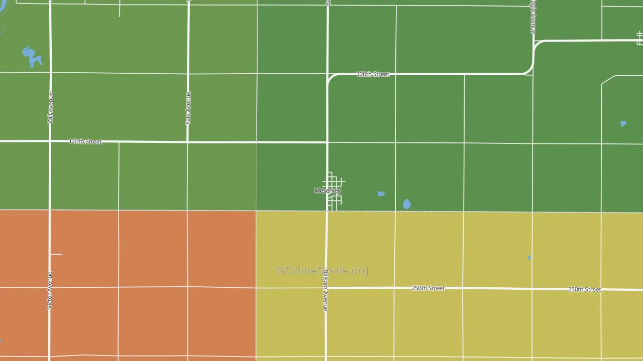 Meservey, IA Map of Arson Rates