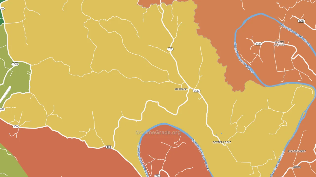 Meshack, KY Map of Arson Rates
