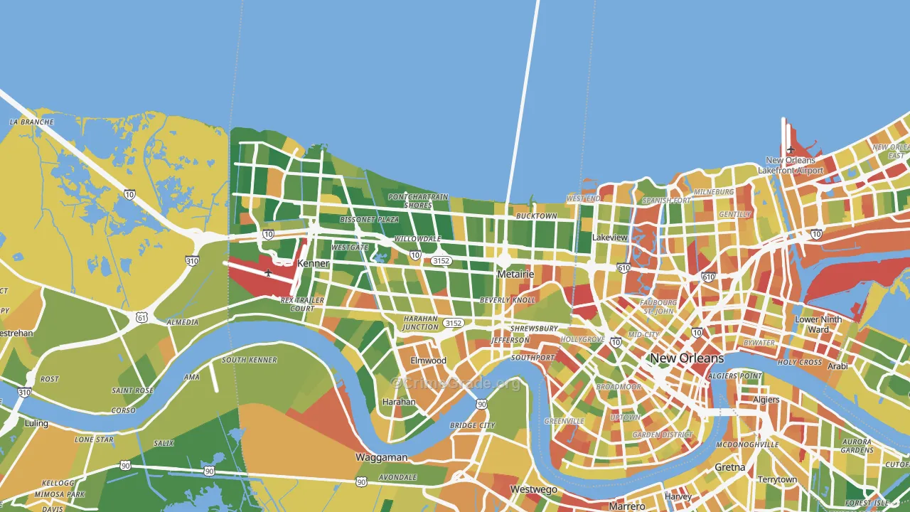 Metairie, LA Map of Arson Rates