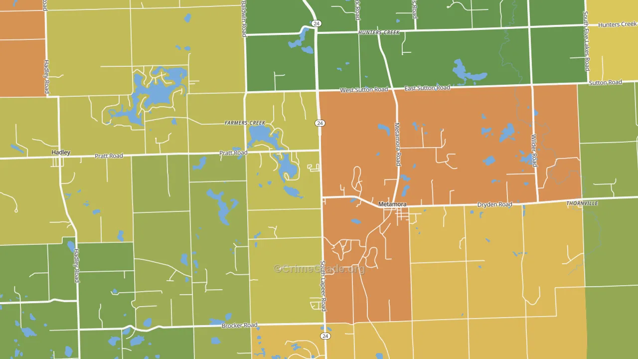 Metamora, MI Map of Arson Rates