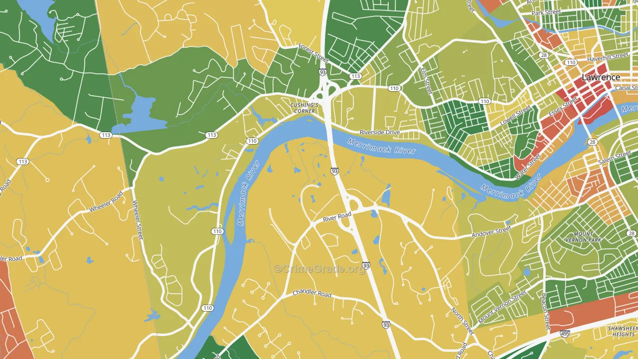 Methuen, MA Map of Arson Rates