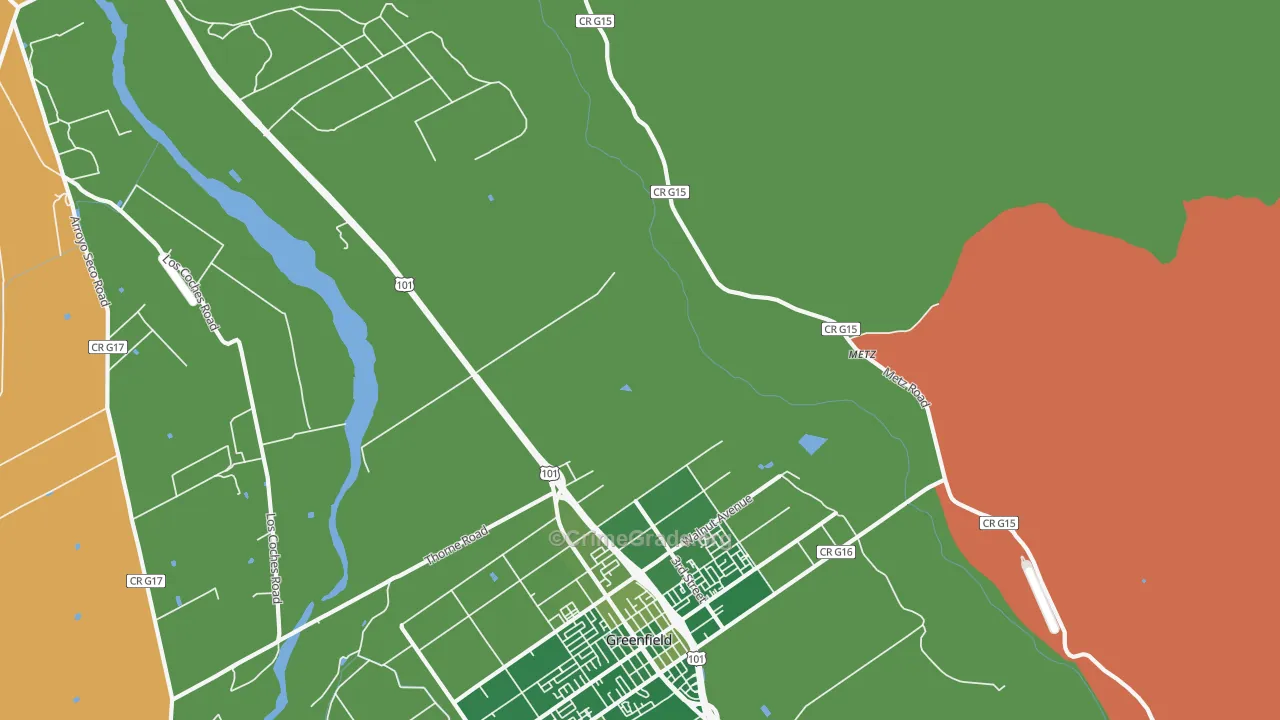 Metz, CA Map of Arson Rates