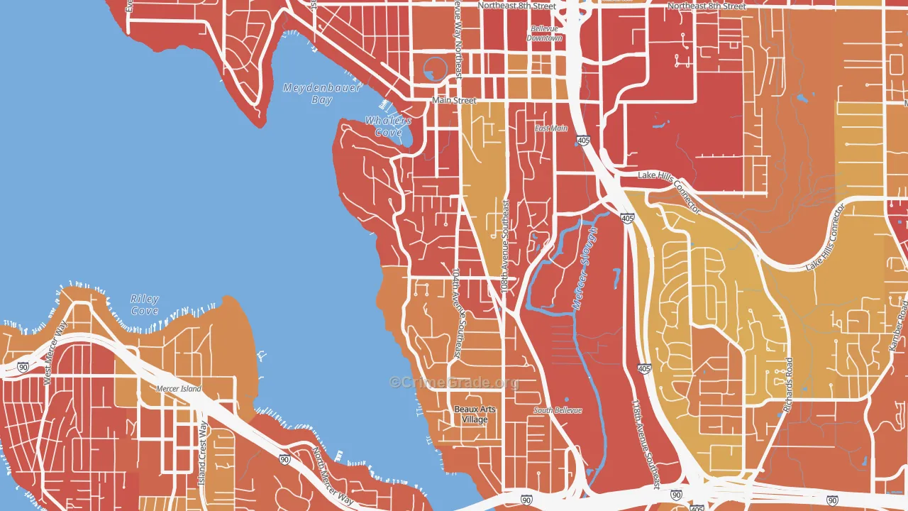 Meydenbauer, Bellevue, WA Map of Arson Rates