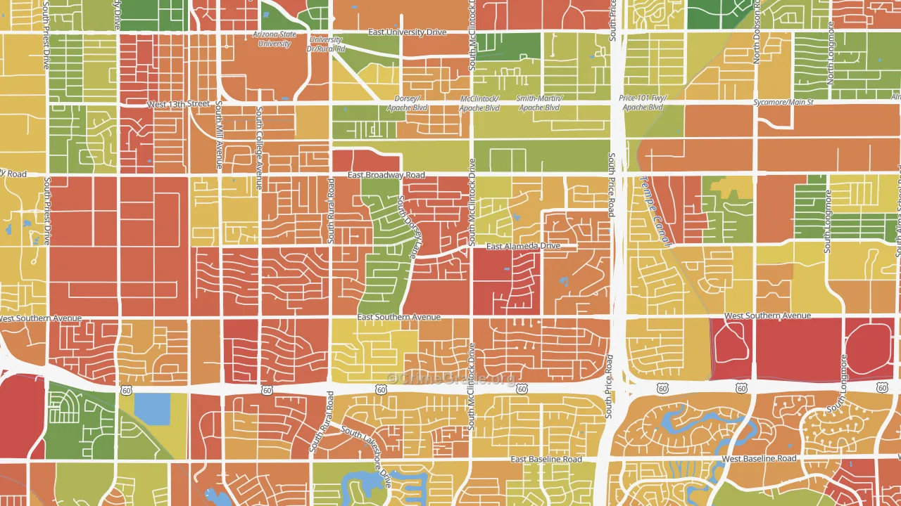 Meyer Park, Tempe, AZ Map of Arson Rates