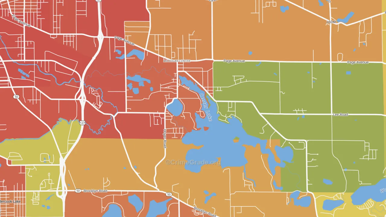 Michigan Center, MI Map of Arson Rates