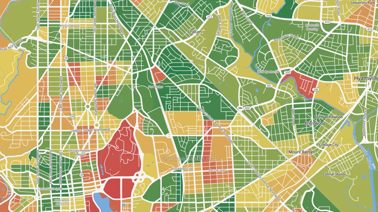 Michigan Park, Washington, DC Map of Arson Rates