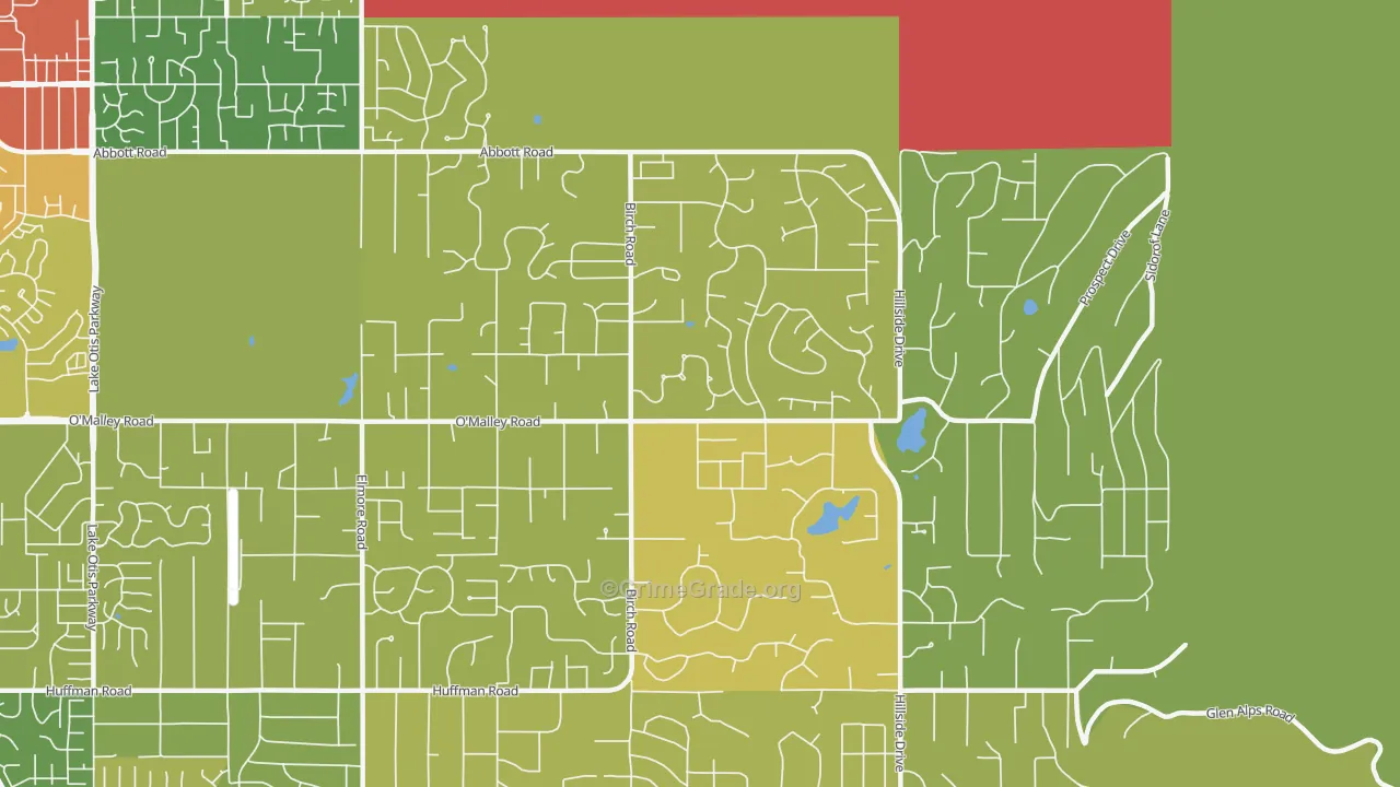 Mid-Hillside, Anchorage, AK Map of Arson Rates