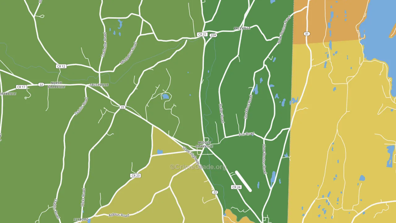 Middle Granville, NY Map of Arson Rates