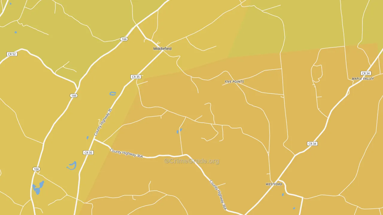 Middlefield, NY Map of Arson Rates