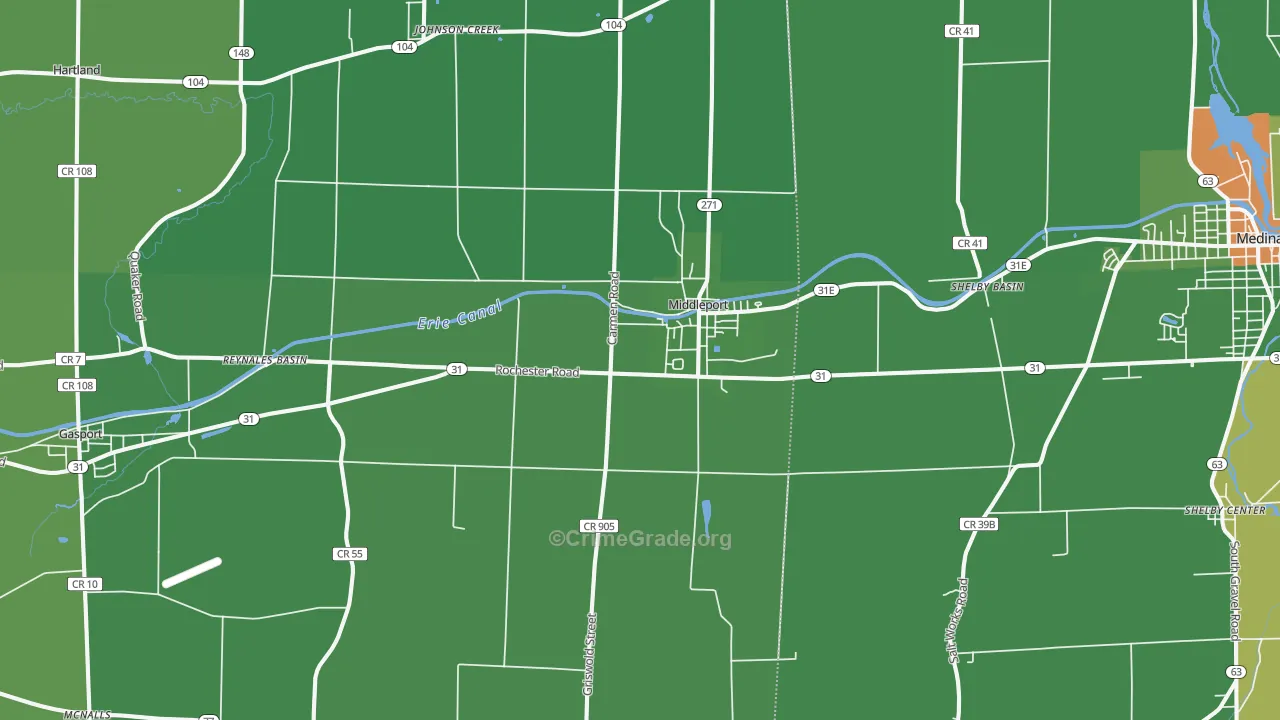 Middleport, NY Map of Arson Rates